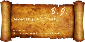 Beretzky József névjegykártya